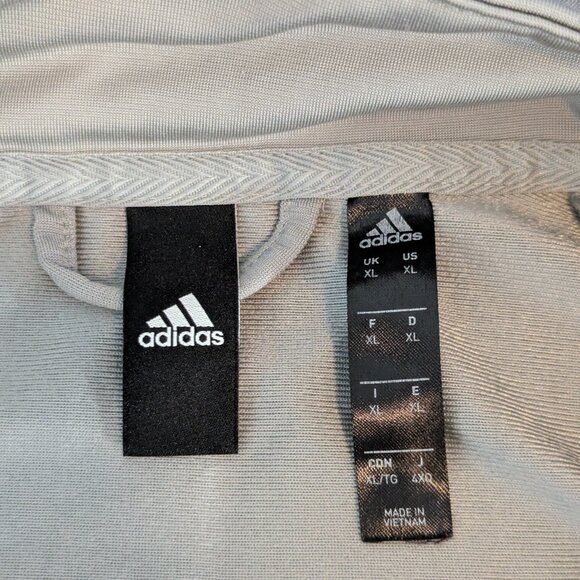 Adidas 3 Stripe Full Zip Track Jacket Grey - Size XL - Picture 4 of 11